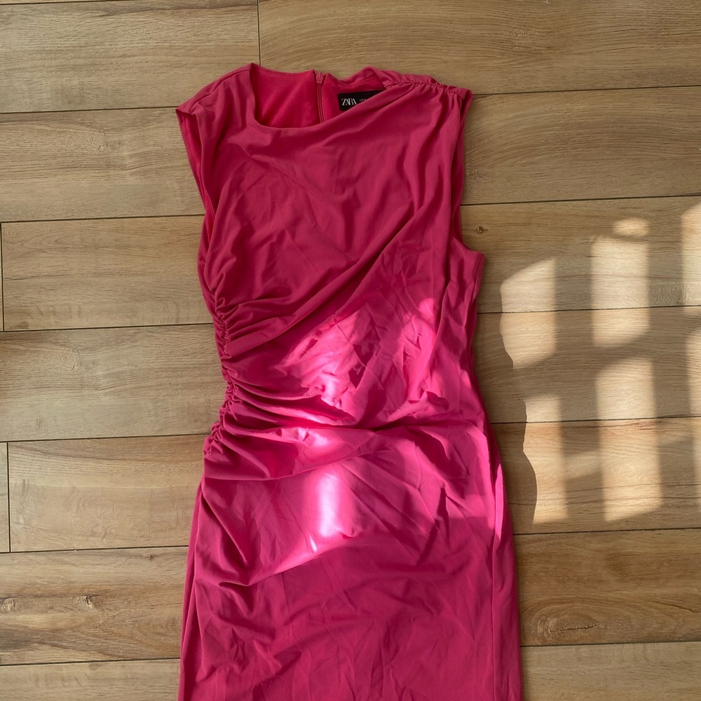 Zara pink cinched body-con dress